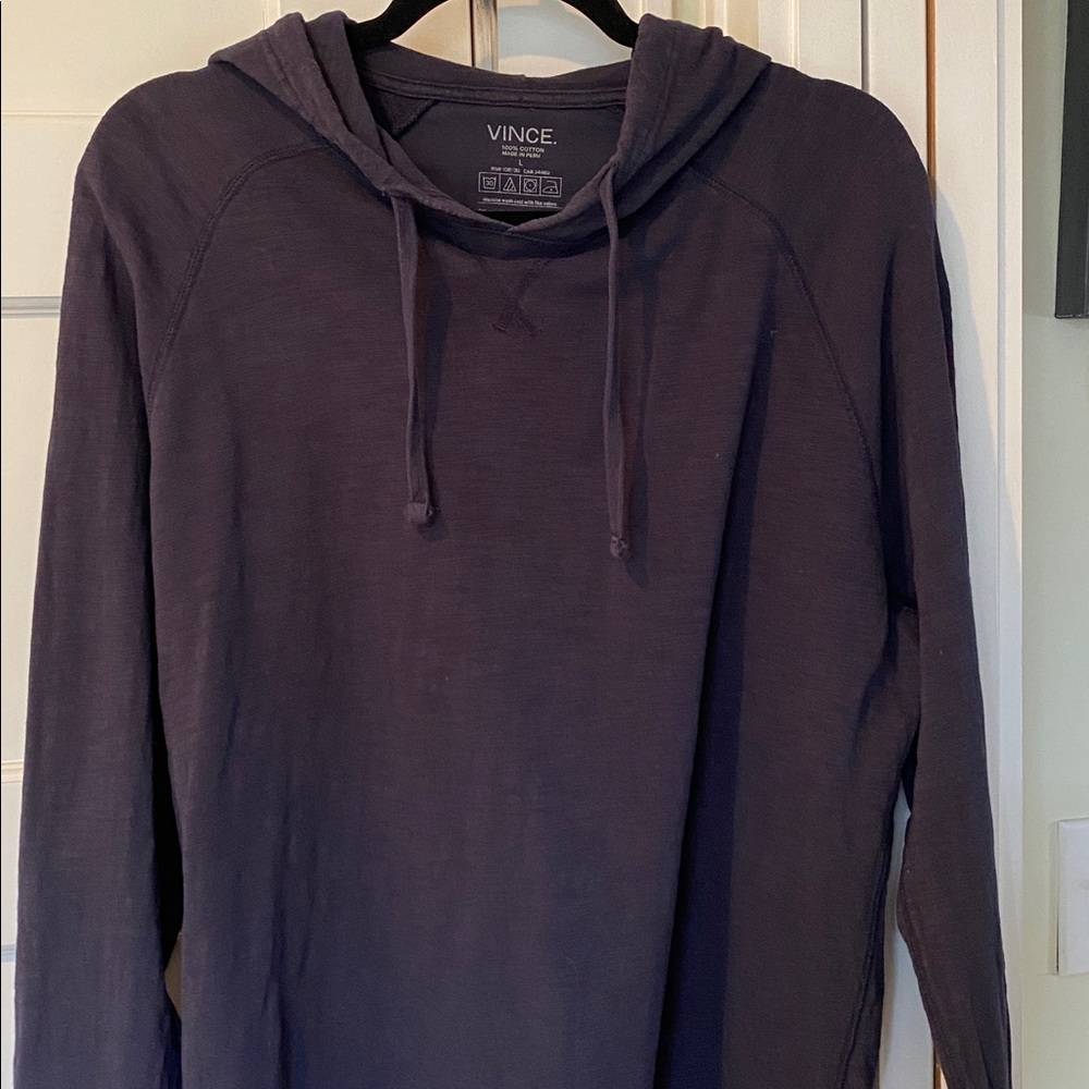 VINCE men’s size Large coastal blue cotton hoodie
